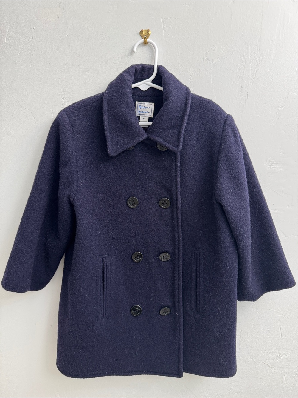 Florence Eiseman Navy Double-Breasted Pea Coat